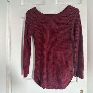 Pink Rose maroon long sweater, S